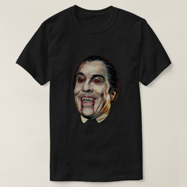 Camiseta Dracula Face Christopher Lee Classic (Frente do Design)