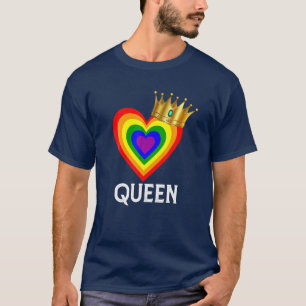Camiseta Drag Queen Gifs - Rainbow Crown Orgulho gay LGBT A