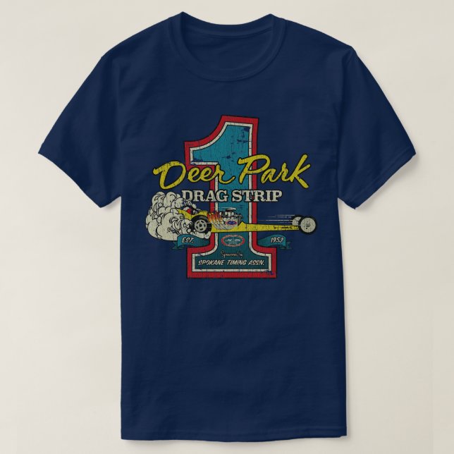 Camiseta Drag Racing Deer Park Drag 1953 (Frente do Design)