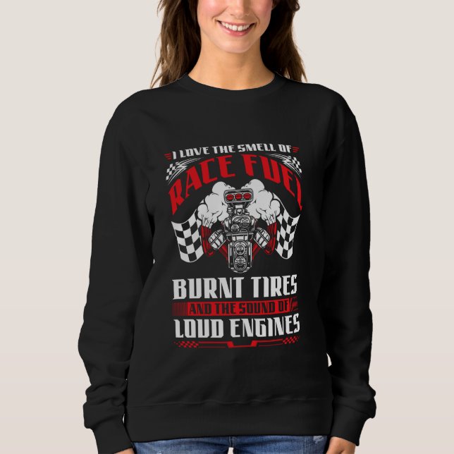 Camiseta Drag Racing Race Fuel Burnt Tires Loud Engines (Frente)