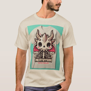 Camiseta Dragão Adorável Teto do Mascote do Crânio"