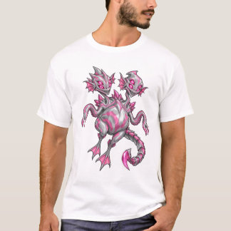 Camiseta Dragão Alien Rosa de Duas Cabeças Monstro de Fanta