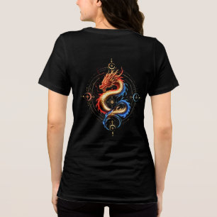 Camiseta Dragão Alma Dourado Dragão Místico Feminino Luxo