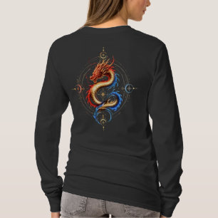 Camiseta Dragão Alma Dourado Dragão Místico Feminino Manga