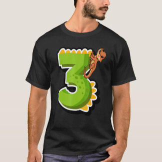 Camiseta Dragão-aniversário de 3 anos de-relvado - Gráfico 