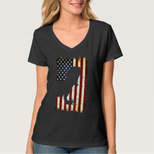 Camiseta Dragão Arbordado Silhouette American Flag 4th De J