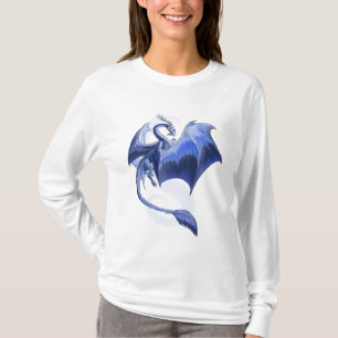Camiseta Dragão azul da arte da fantasia do inverno