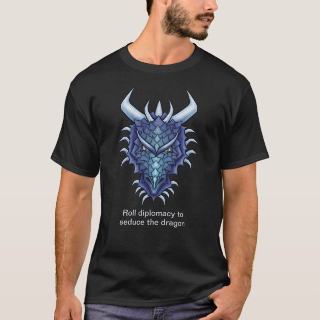 Camiseta Dragão Azul DnD Engraçado (Frente)