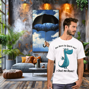 Camiseta Dragão Azul Engraçado - Design de Humor Original