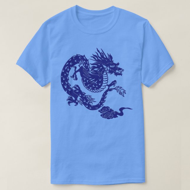 Camiseta Dragão Azul japonês (Frente do Design)