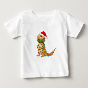 Camiseta Dragão Barbudo de Natal Pogona Vitticeps Papai Noe