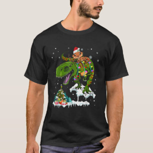 Camiseta Dragão Barbudo do Papai Noel Montado no T Rex Rena