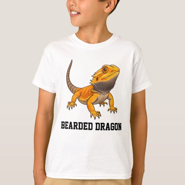 Camiseta Dragão Barbudo Personalizável  (Frente)