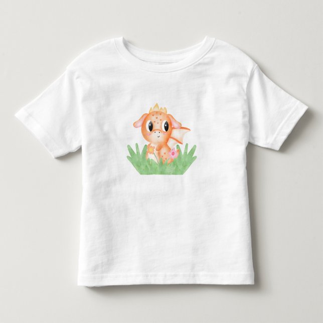 Camiseta Dragão-Bebê Cachorro Aquarela (Frente)