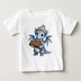 Camiseta Dragão Bebê Caprichoso de Inverno Carregando Madei