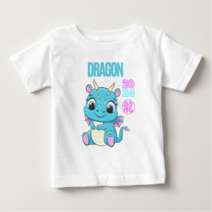 Camiseta Dragão-Bebê-Cute 2024