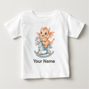 Camiseta Dragão Bebê Personalizado em Cavalo Balanço Crianç