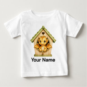 Camiseta Dragão Bebê Personalizado Espiando da Casa de Páss