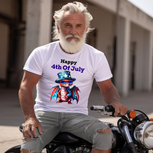 Camiseta Dragão Celebrando 4 de julho