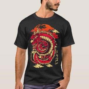 Camiseta Dragão Chinês Arte Japonesa Dragão Tóquio