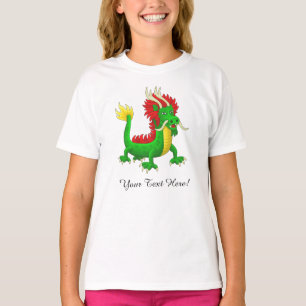 Camiseta Dragão Chinês Desenhado à Mão Maravilhoso
