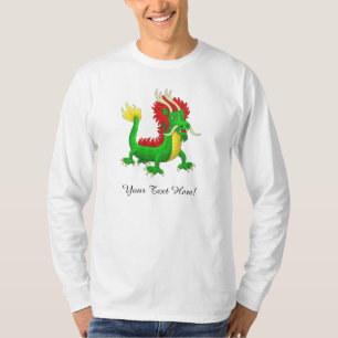 Camiseta Dragão Chinês Desenhado à Mão Maravilhoso