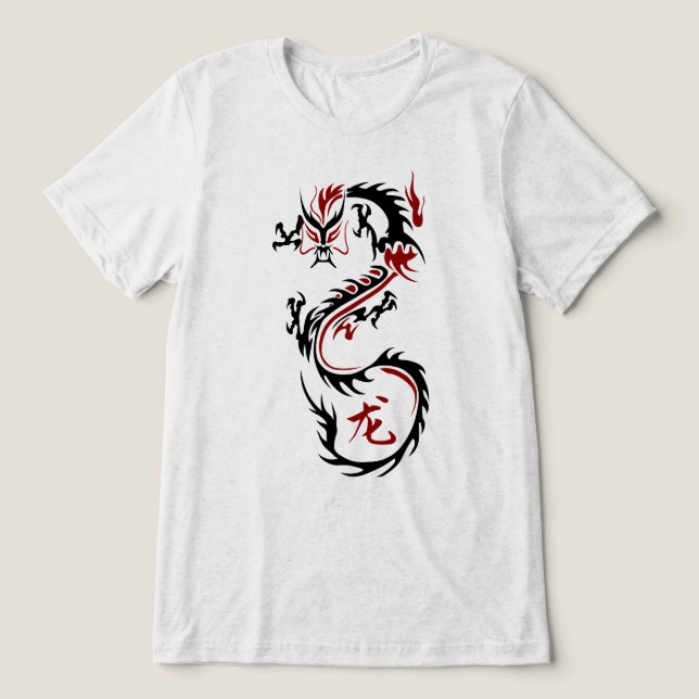 Camiseta Dragão Chinês Moderno (Design frontal)