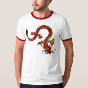Camiseta Dragão chinês vermelho