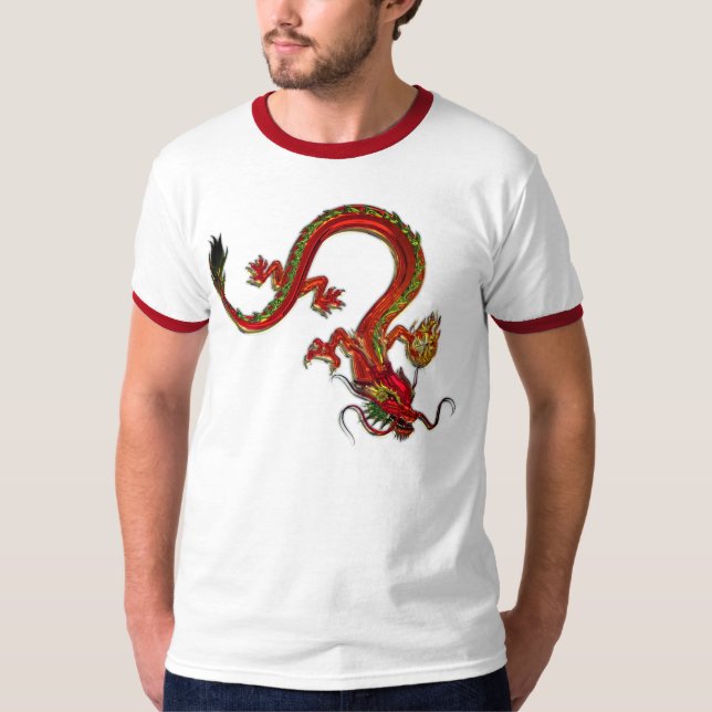Camiseta Dragão chinês vermelho (Frente)