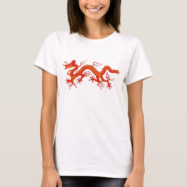 Camiseta dragão chinês vermelho (Frente)