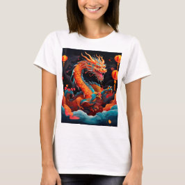 Camiseta Dragão colorido de Ano Novo chinês