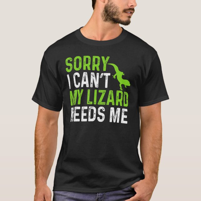 Camiseta Dragão com barba de réptil Não posso precisar de m (Frente)