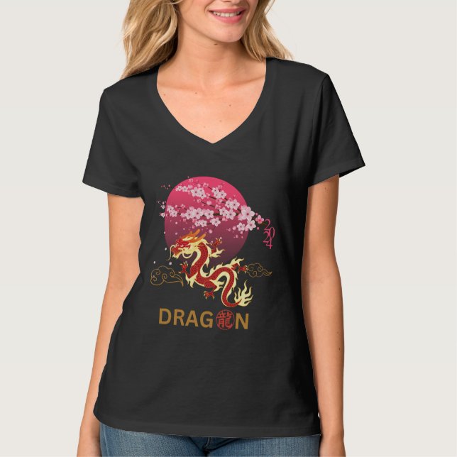 Camiseta Dragão com Cherry Blossom (Frente)