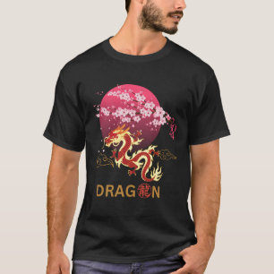 Camiseta Dragão com Cherry Blossom