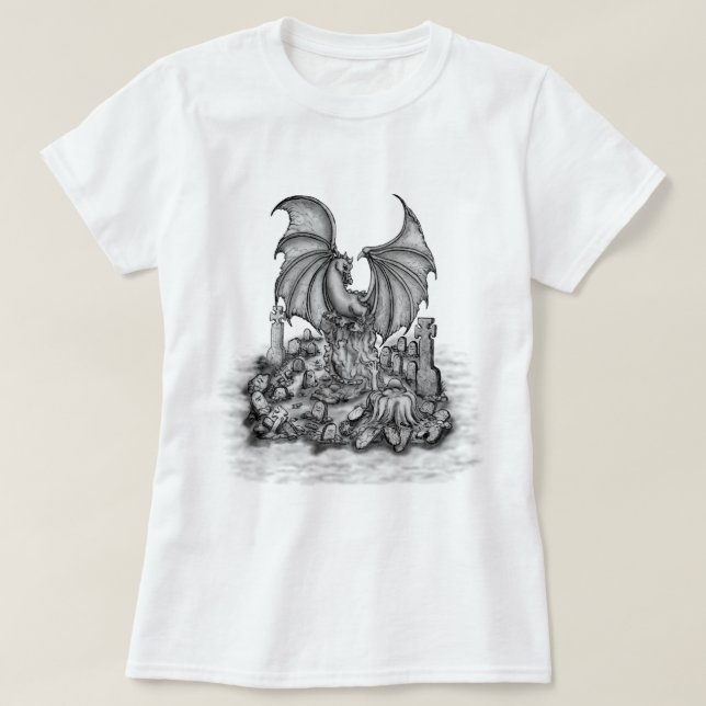 Camiseta Dragão com Zombie (Frente do Design)