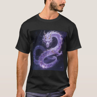 Camiseta Dragão da Galáxia Roxa | Dragão Cósmico Místico Fa