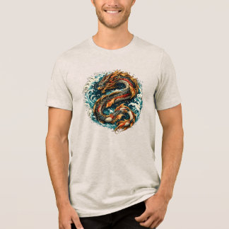 Camiseta Dragão de Água Majestoso Fantasia Onda Criatura Mí