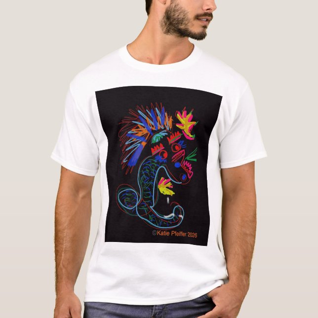 Camiseta Dragão de arte pop (Frente)