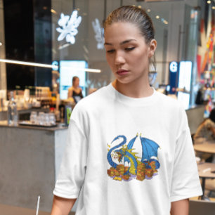 Camiseta Dragão de Biblioteca com Livros  