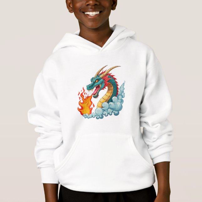 Camiseta dragão de chifre azul (Frente)