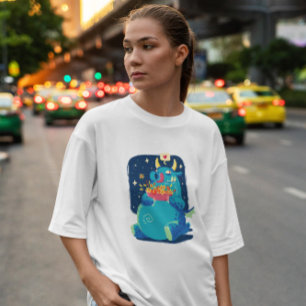 Camiseta Dragão De Contato De Fairo Com Flores