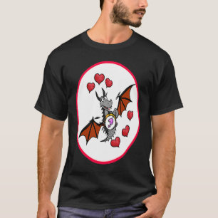 Camiseta dragão de corações dias de os namorados