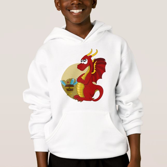 Camiseta Dragão de desenho animado Hoodie (Frente)