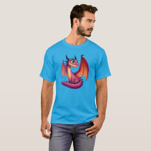 Camiseta Dragão de desenho animado roxo/vermelho