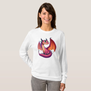 Camiseta Dragão de desenho animado roxo/vermelho