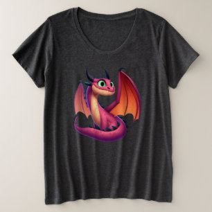Camiseta Dragão de desenho animado roxo/vermelho