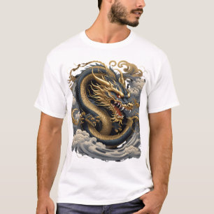 Camiseta – Dragão de Fogo Dourado – Poder Mítico