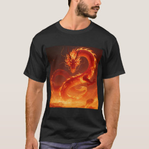 Camiseta Dragão de Fogo Fulgurante   Dragão de Chama Mítica