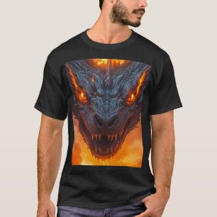 Camiseta Dragão de Fogo Sob Fantasia de Lua Cheia