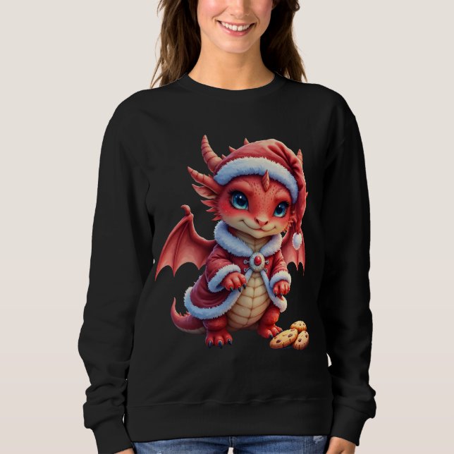 Camiseta Dragão de Natal, muito fofo para prender,  (Frente)